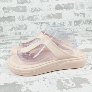 New Stuart Weitzman Stuflex Rosewater T-Strap Slides X276